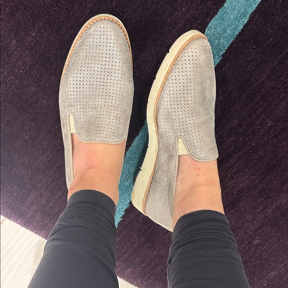 Johnston & Murphy Perforated Gray Loafers